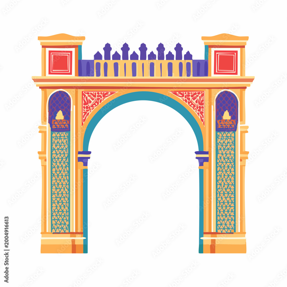 Fototapeta premium Ornate Islamic Archway with Geometric Patterns