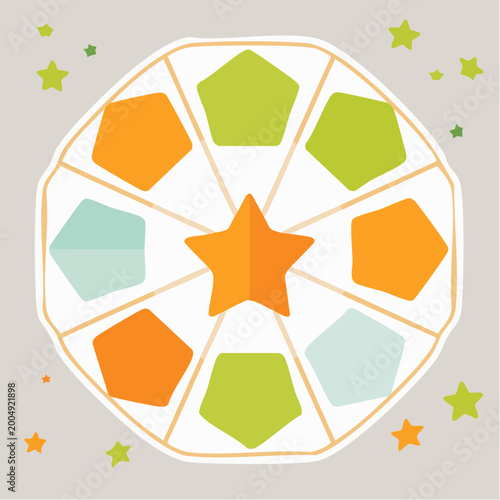 Abstract Geometric Star and Pentagon Pattern
