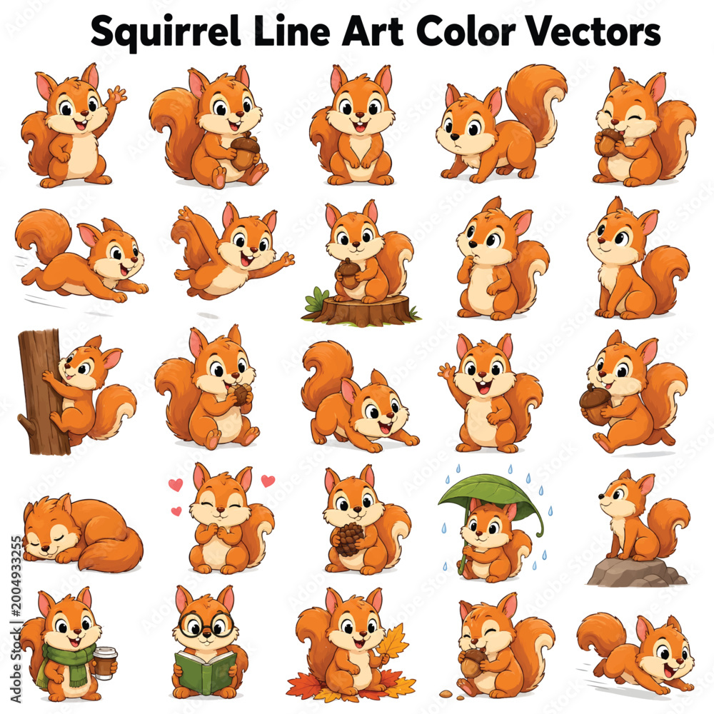 Obraz premium Squirrel Sitting on Tree Branch Cute Wild Rodent in Natural Forest Habitat