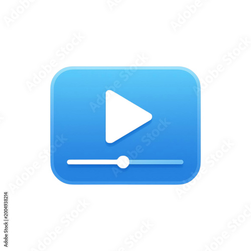 Free Download Play button icon with slider control blue gradient style high quality - GFXLoad