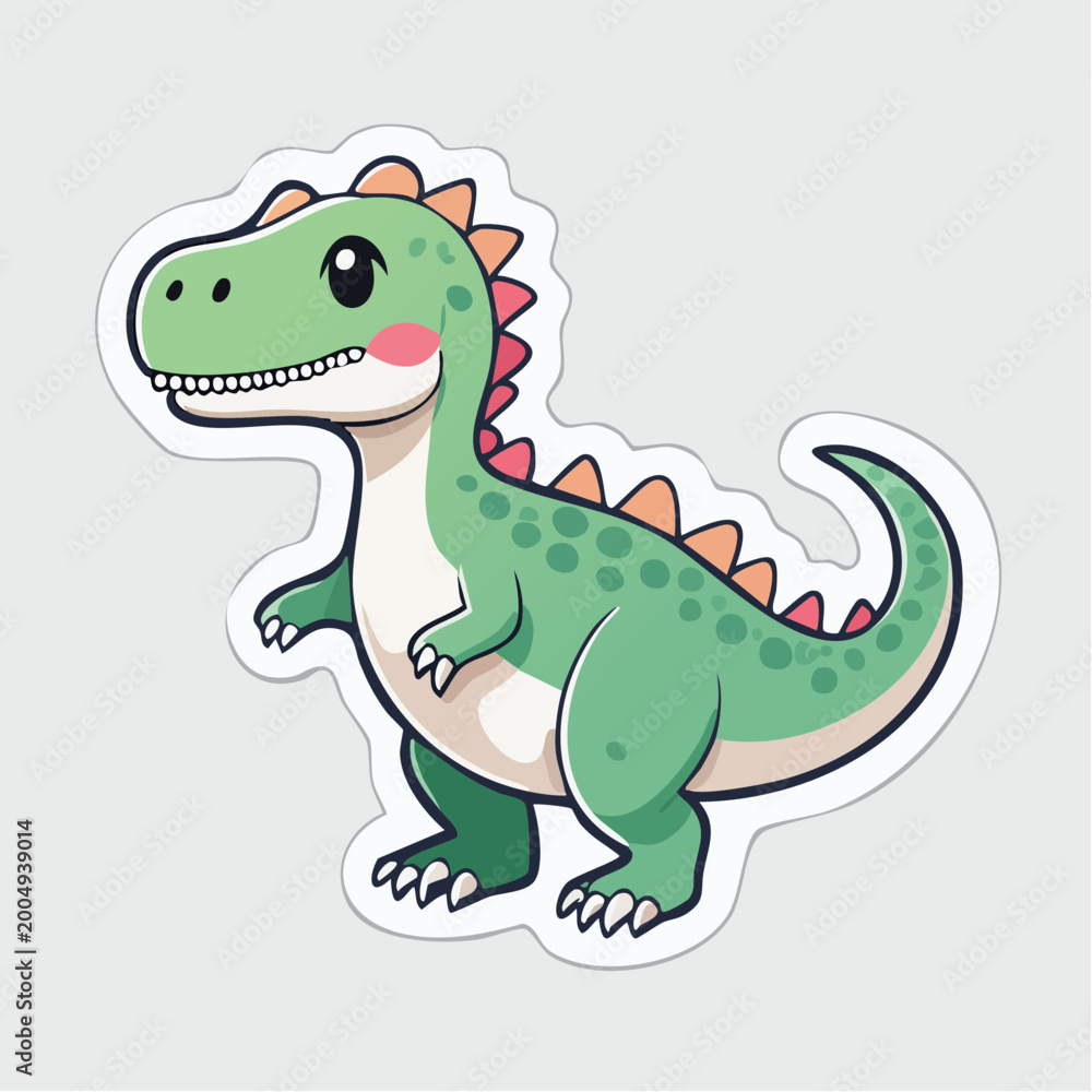Obraz premium Cute Cartoon Dinosaur Sticker