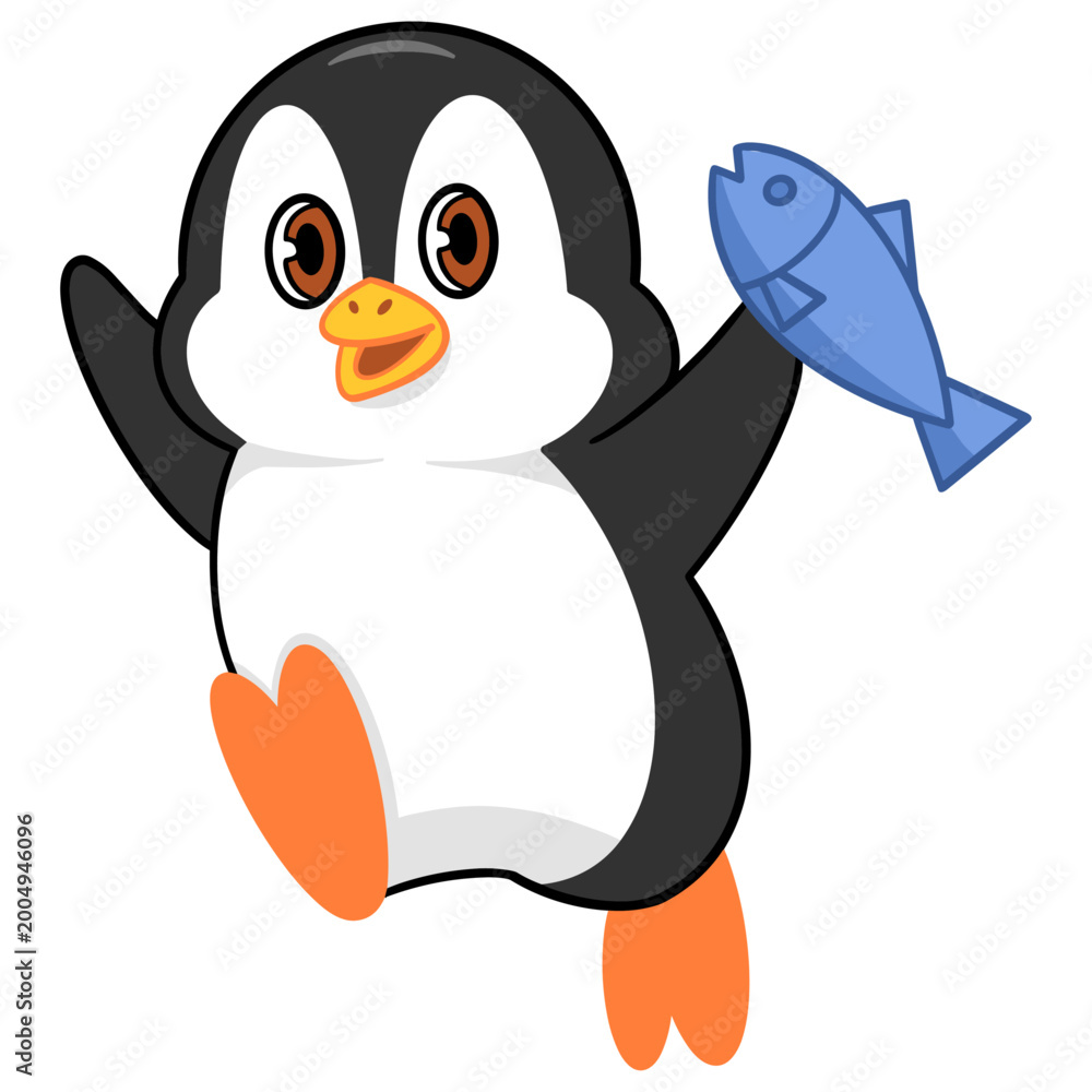 Fototapeta premium Cute Penguin Cartoon Character