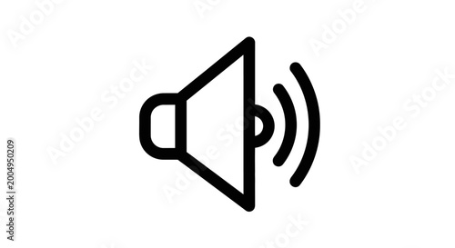 Slika na platnu Sound wave icon, speaker symbol, audio volume control, sound symbol