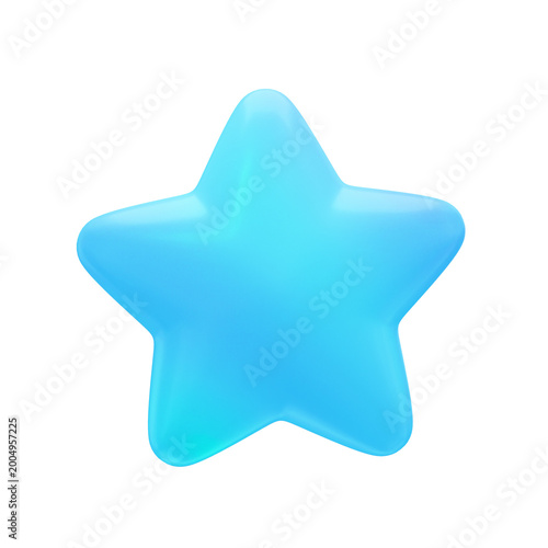 Fotografía Colorful Glossy 3D Abstract Star Shape with Transparent Background, Vivid Blue N