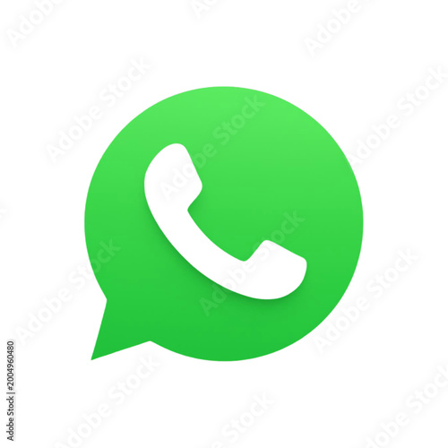 Whatsapp call icon green speech bubble with telephone handset high quality