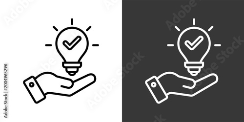 Obraz na płótnie Solution Black And White Icon Set Collection Pack Vector Illustration