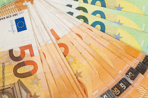 Картината върху платно Carefully arranged banknotes reflect prudent financial planning methods