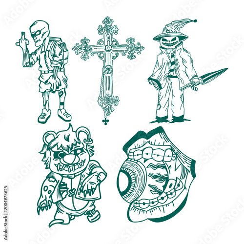 crepy horror tatto design collection