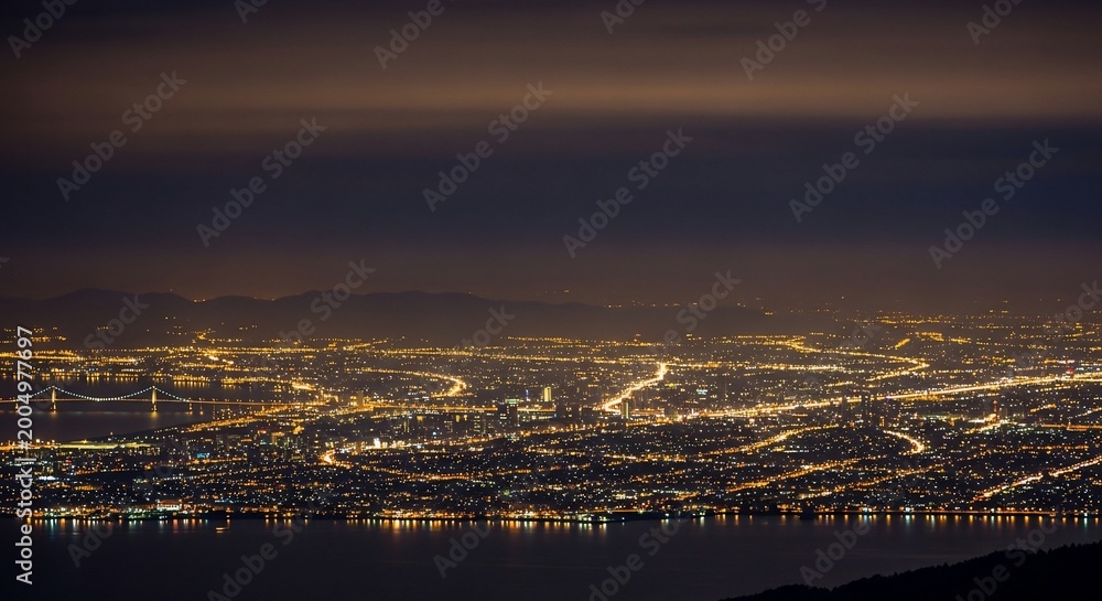 Fototapeta premium City lights aerial view