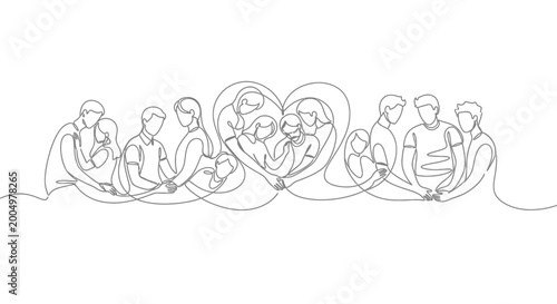 Quadro su tela Diverse group of people sitting together.