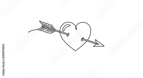 Obraz na płótnie Heart pierced by an arrow symbol.