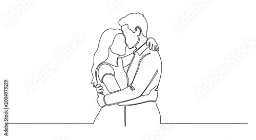 Tableau sur toile Couple Embrace Love Relationship Moment.