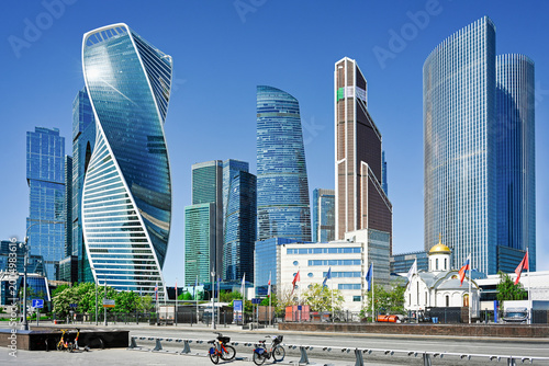 Office skyscrapers of the Moscow City Business Center, Moscow city in Russia