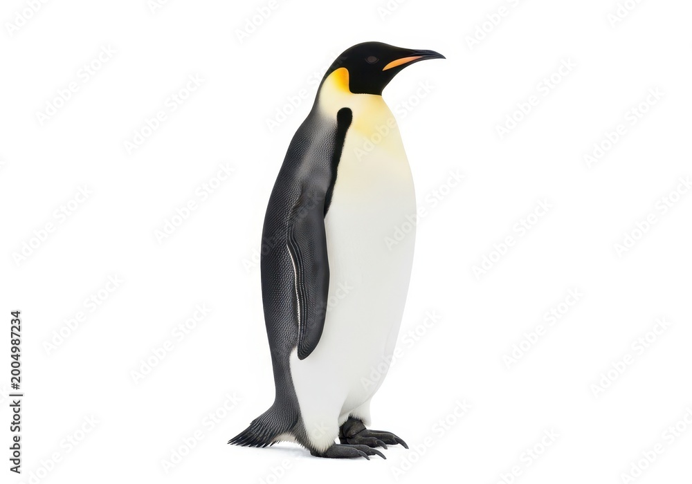 Fototapeta premium Emperor penguin standing tall and majestic in a cold environment