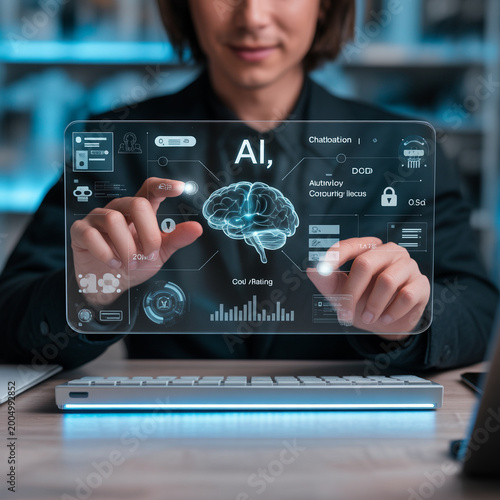 A_futuristic_artificial_intelligence_workspace_showing_a_person_interacting_with