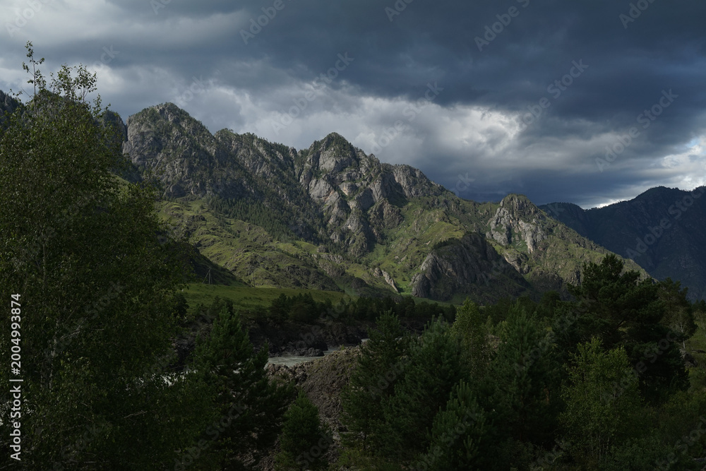 Fototapeta premium Atmospheric Altai Mountains on a cloudy day