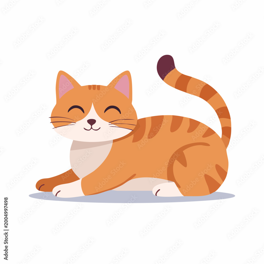 Obraz premium Cute Orange Tabby Cat Illustration