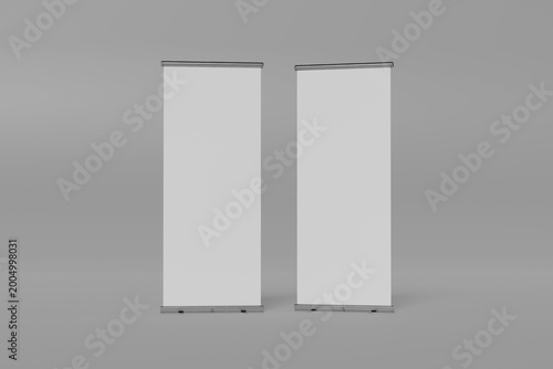 Blank Roll Up Banner For Mockup