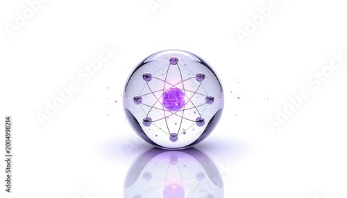 Sleek quantum data interface icon with luminous purple energy