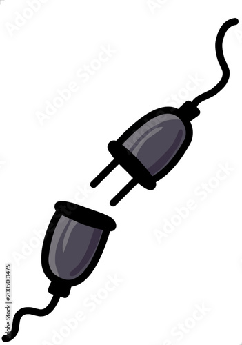 Illustration of an electrical male and female plug. A professional vector icon for electricity, power hardware, connecting devices, and energy-related concepts for business icons
