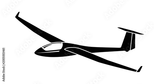 Glider plane in flight.