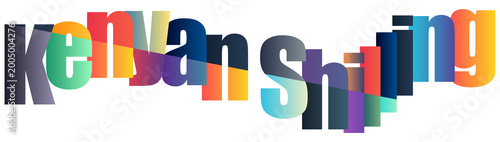 Bild auf Leinwand Colorful Gradient Text Design Featuring Kenyan Shilling Currency Name