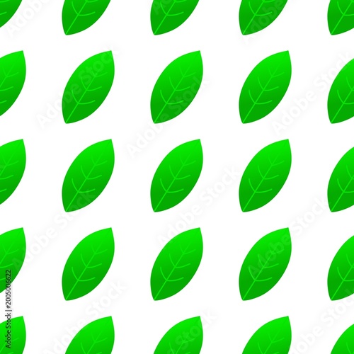 Seamless Single Leaf Pattern Background. Minimal Large Leaf Diagonal Repeat Design. Green Leaf Texture Pattern