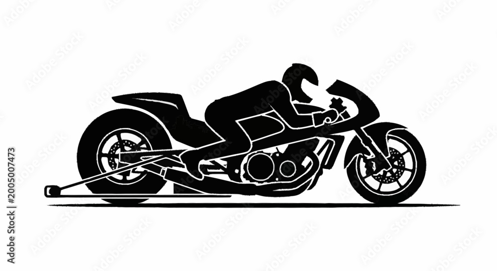 Obraz premium Motorcycle Side View Illustration 1.