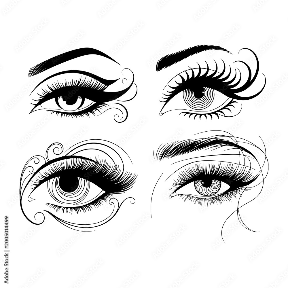 Fototapeta premium vector illustration of a female eye