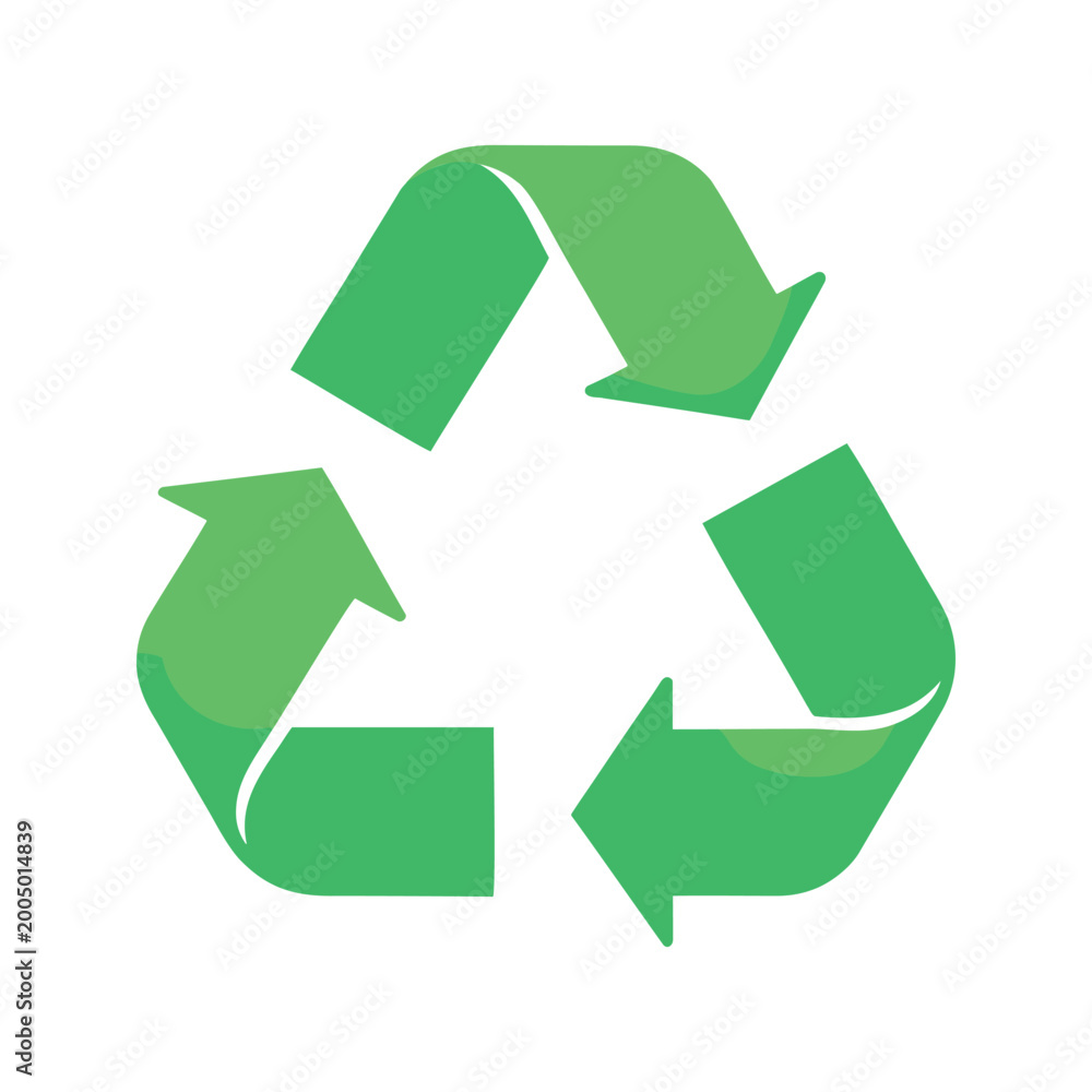 Fototapeta premium Stylized recycling symbol with arrows promotes awareness for environmental sustainability and conservation