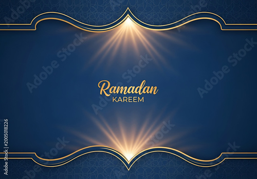 blue background with golden ornament