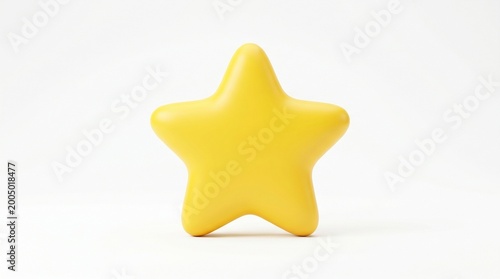 bright yellow 3d star shape isolated on white background minimal design