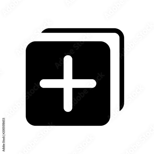 Foto Duplicate Add Filled Icon  Copy Document Plus Symbol
