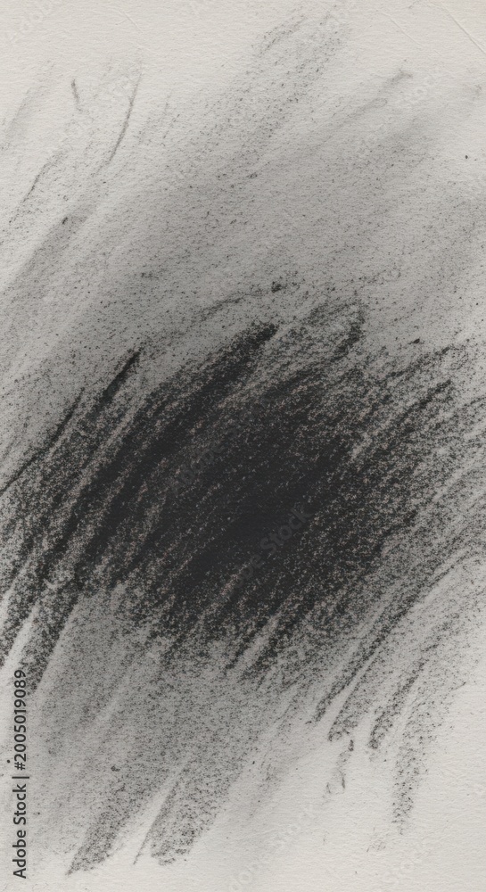 Obraz premium Monochrome charcoal smudge, dark gray brush stroke, abstract background texture