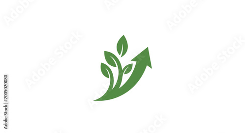 Fotografie Green eco friendly business growth concept logo icon.