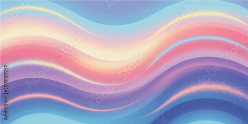 Foto Abstract waves flow gracefully across the canvas, showcasing a vibrant display of colors and smooth texture