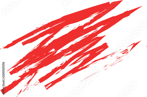 Dynamic red vector brush strokes create a modern abstract graphic illustration design.