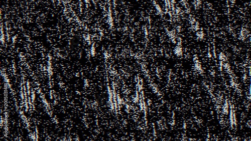 Tableau sur toile Analog TV static noise with RGB glitch effect and chromatic aberration on black background
