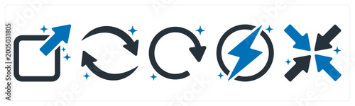 Fotografía A set of 5 icons as externel link, refresh, reload