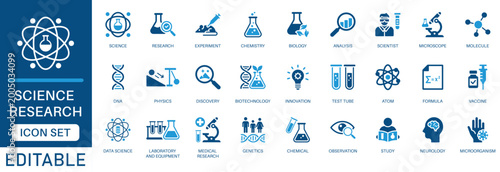 Tablou pe pânză Science research icon set