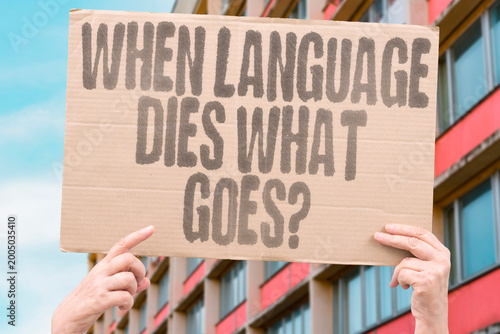 Tablou pe pânză "When Language Dies What Goes?" research examines language death measurably linked to adult modern cultural loss