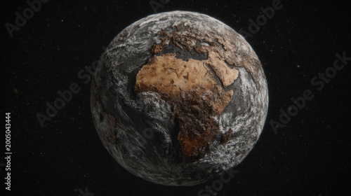 Earth in a state of environmental decay showcasing the impact of climate change.