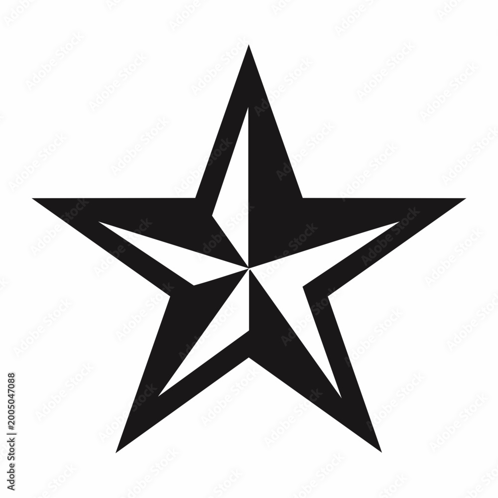 Fototapeta premium Black and White Star Icon