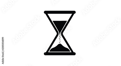 Fotografía Hourglass silhouette on a white background a classic symbol of time and the pass