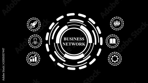 Business Network with Futuristic Digital Interface,4k nationality 4k animated motion .4k animation..