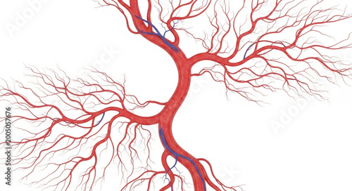 Photos Abstract representation of branching blood vessels or arteries.