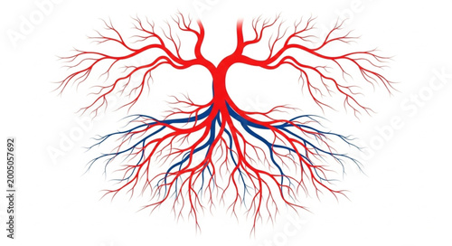 Tableau sur toile Abstract representation of a circulatory system resembling a tree