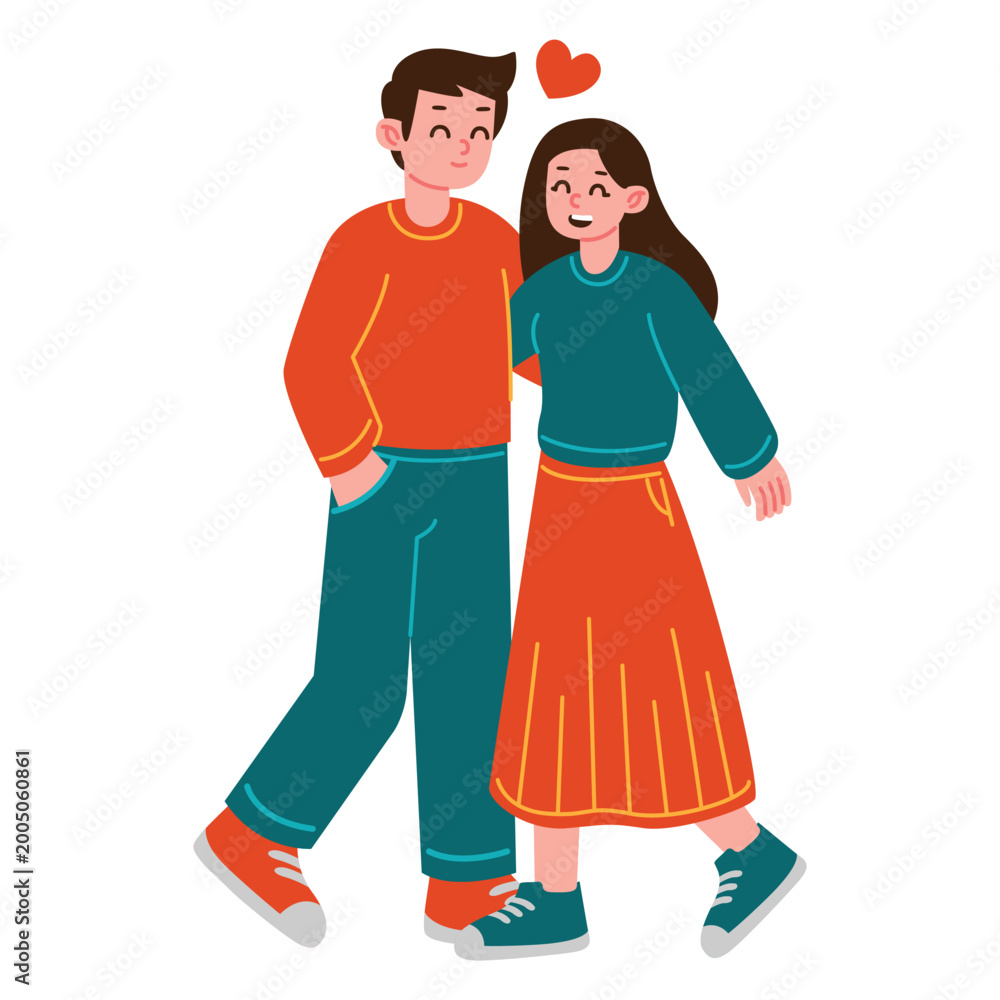 Fototapeta premium Romantic illustration of man and woman