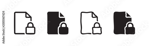 Cuadro en lienzo Locked document file icons for data privacy and secure information