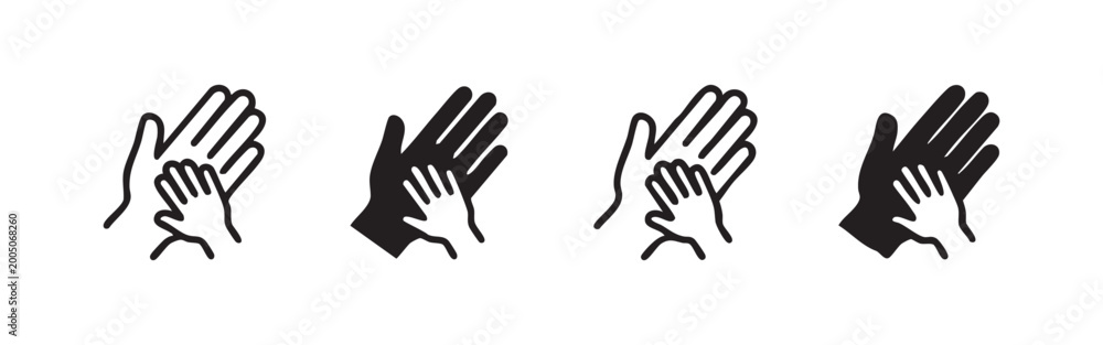 Fototapeta premium Adult and Child Hands Icon for Care and Support Concept